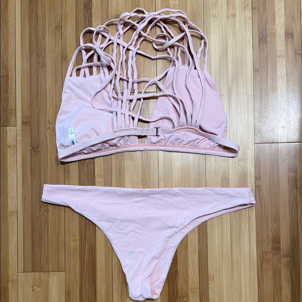 Pink Strappy Bikini Set - Picture 2 of 2